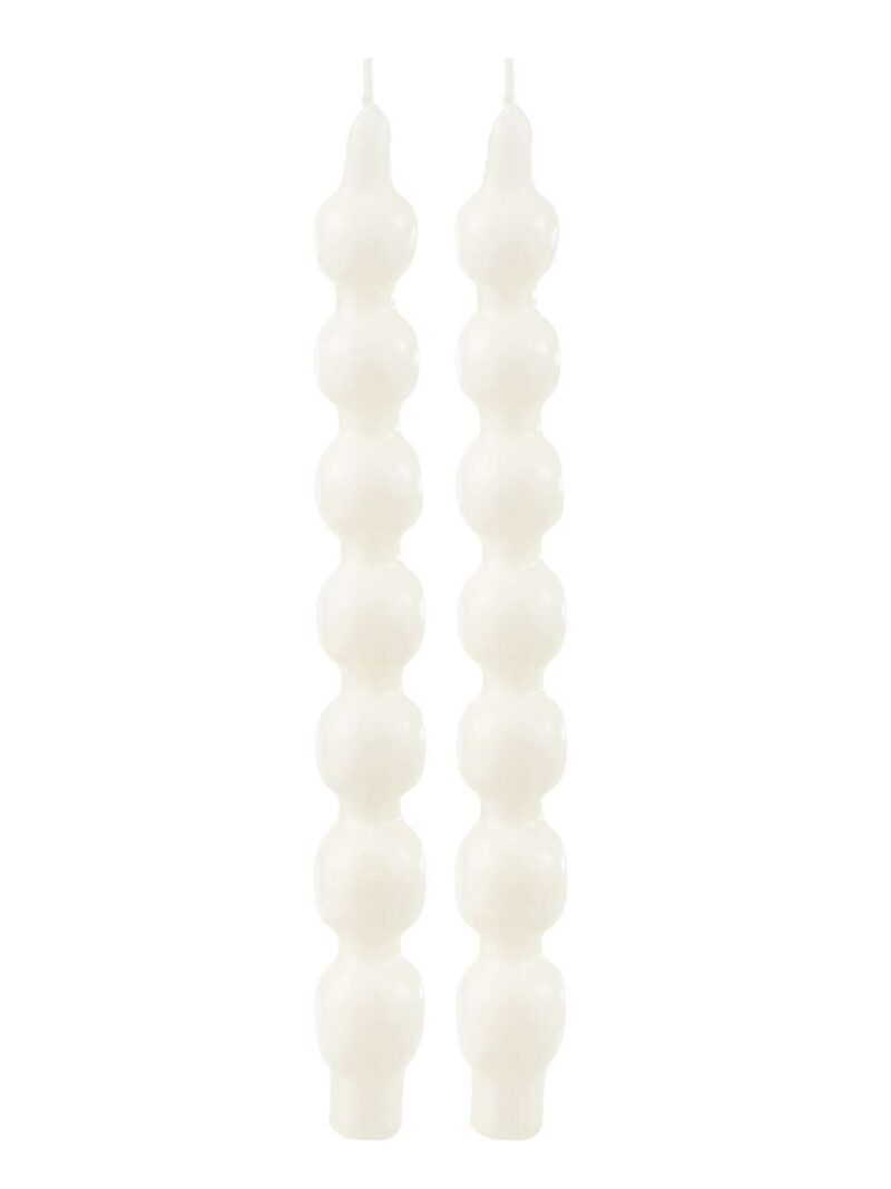 Coppia Candele Borraccia In Paraffina Bianco H31