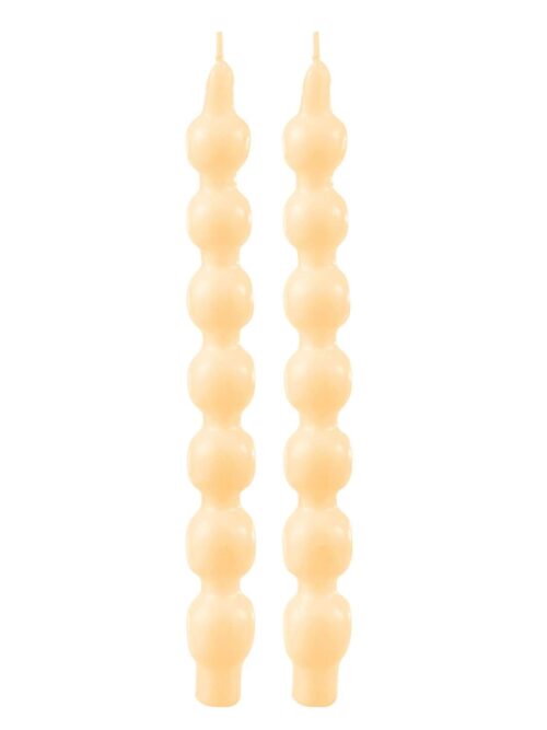 Coppia Candele Borraccia in Paraffina Beige h31