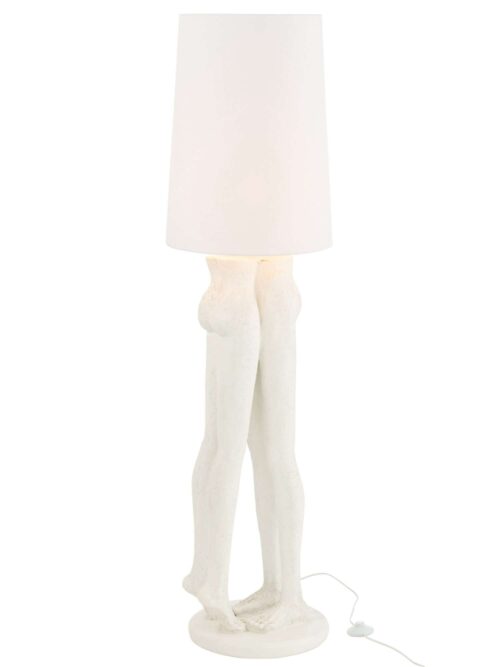 Lampada da Terra Coppia Abbracciata in Resina Bianca h156