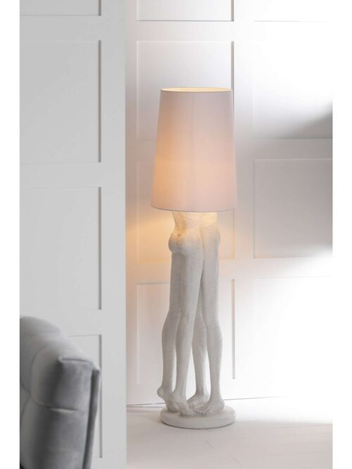 Lampada da Terra Coppia Abbracciata in Resina Bianca h156