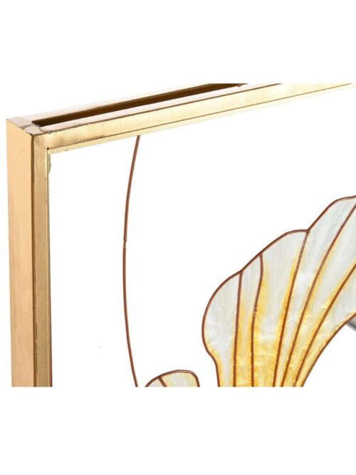 Decorazione Quadro in Vetro Dipinto su Struttura Metallo Dorato
