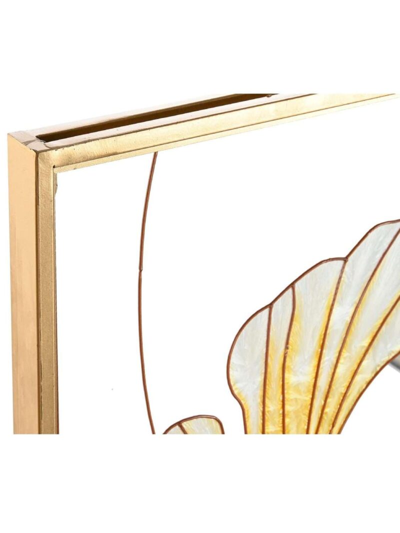 Decorazione Quadro In Vetro Dipinto Su Struttura Metallo Dorato