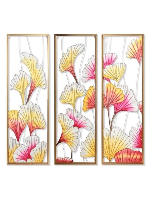 Decorazione Quadro in Vetro Dipinto su Struttura Metallo Dorato