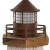 Faro Bianco In Legno Paulownia Con Illuminazione Interna A Led