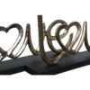 Decorazione Love In Metallo Su Base In Legno Naturale