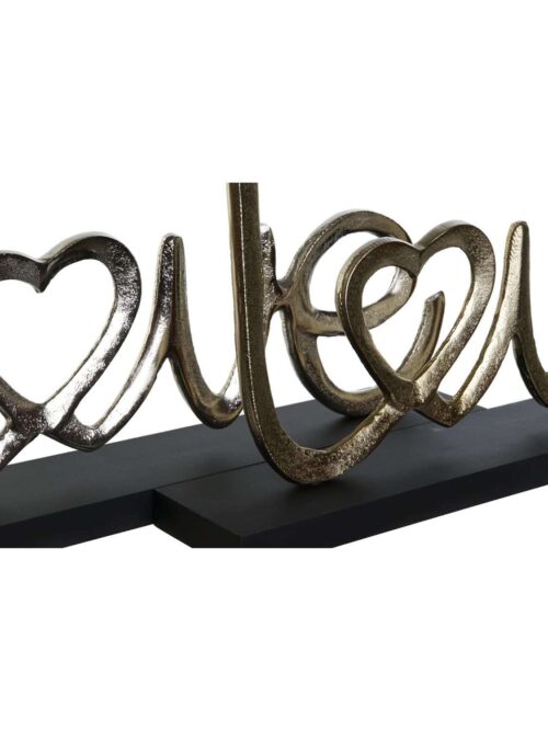 Decorazione LOVE in Metallo su Base in Legno Naturale