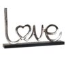 Decorazione Love In Metallo Su Base In Legno Naturale