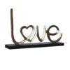 Decorazione Love In Metallo Su Base In Legno Naturale