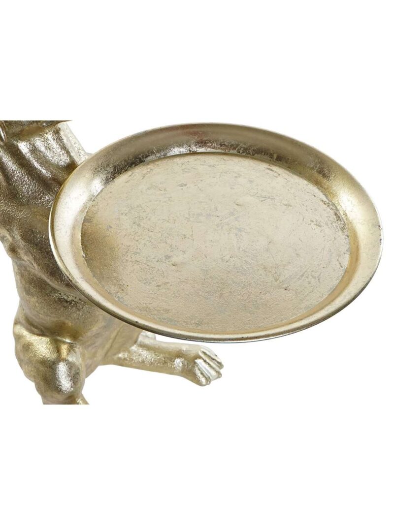 Figura In Resina Ippopotamo Seduto Con Vassoio Oro