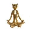 Decorazione In Resina Di Gatto Dorato Che Fa Yoga