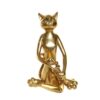 Decorazione In Resina Di Gatto Dorato Che Fa Yoga