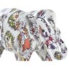 Figura-Decorativa-Elefante-Bianco-Multicolor-In-Resina