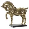 Figura Decorativa Cavallo Dorato In Resina