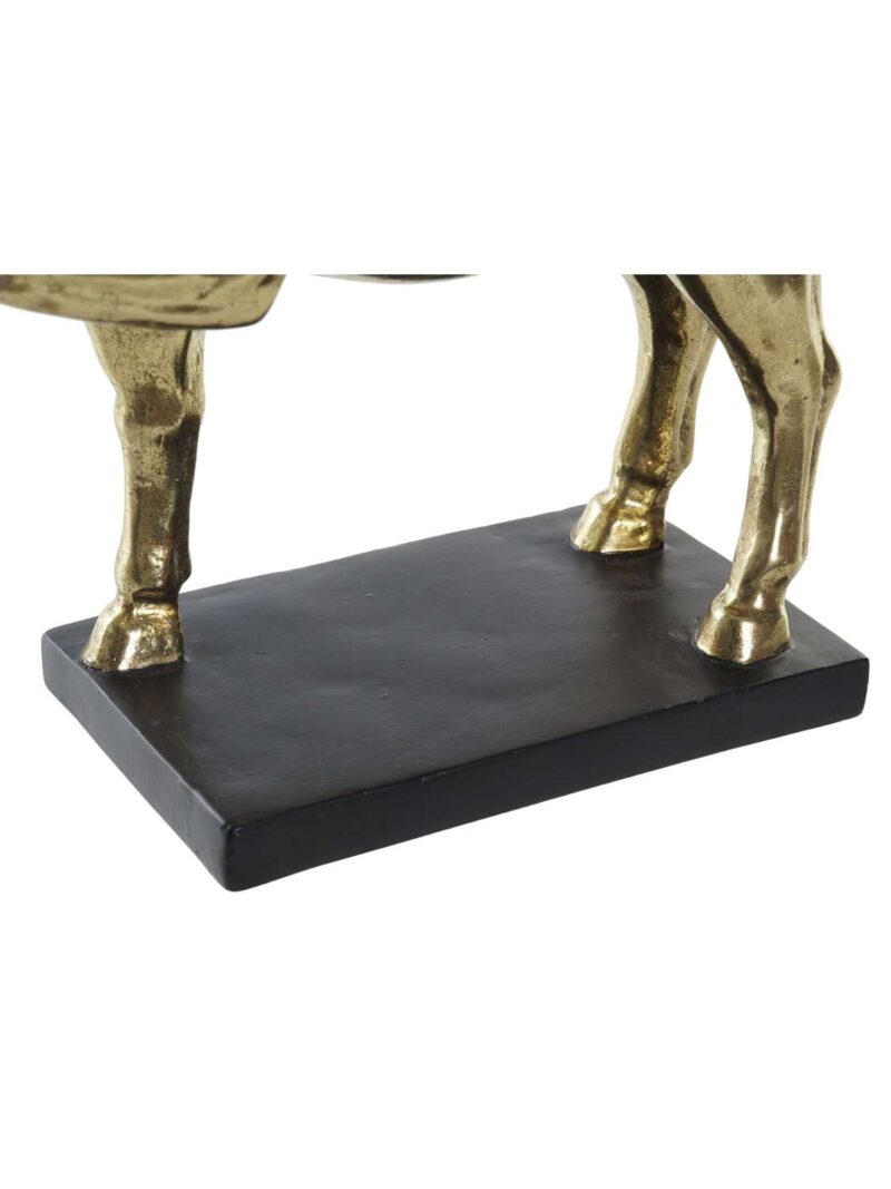 Figura Decorativa Cavallo Dorato In Resina