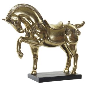 Figura Decorativa Cavallo Dorato in Resina