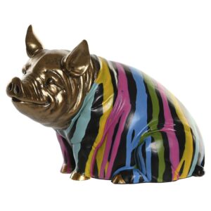 Statuetta in Resina Porcellino Multicolore