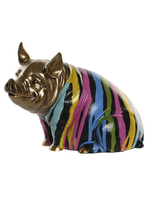 Statuetta in Resina Porcellino Multicolore