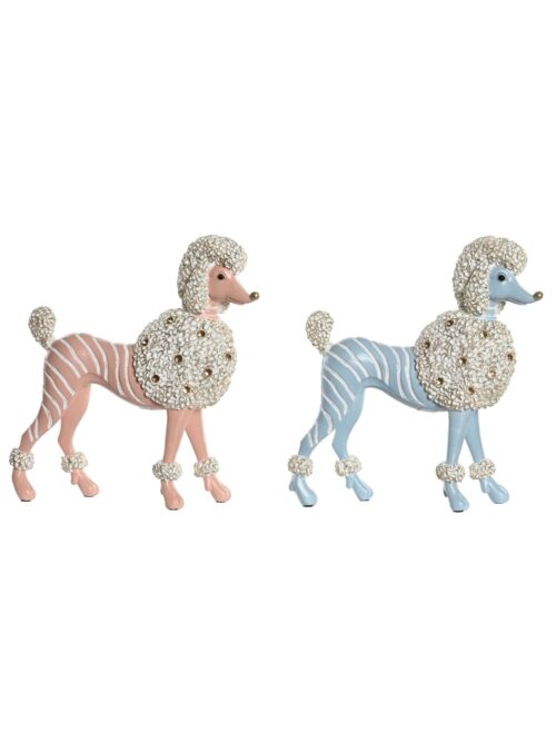 Figura Decorativa in Resina di Barboncino con Strass