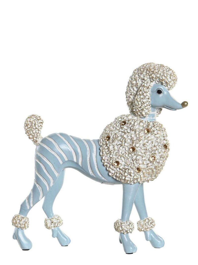 Figura Decorativa In Resina Di Barboncino Con Strass