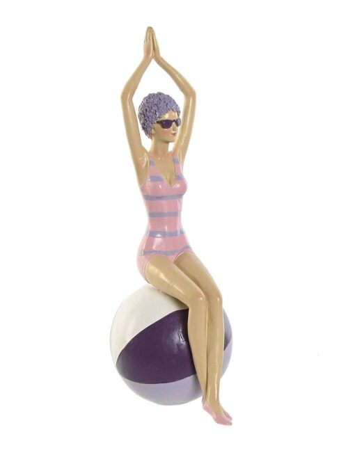 Figura Decorativa di Donna in Costume Vintage su Palla