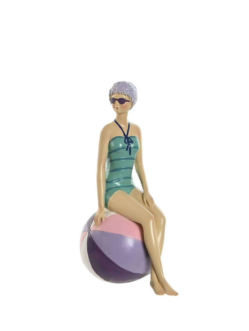 Figura Decorativa Di Donna In Costume Vintage Su Palla
