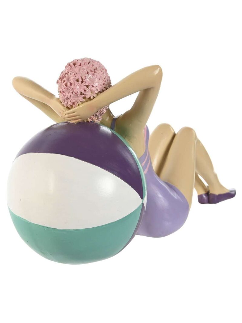 Figura Decorativa Di Donna In Costume Vintage Con Palla