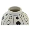 Vaso In Porcellana Bianca Con Cerchi Neri