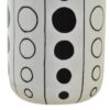 Vaso In Porcellana Bianca Con Cerchi Neri