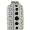 Vaso In Porcellana Bianca Con Cerchi Neri