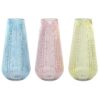 Vaso In Cristallo Azzurro Rosa Verde 14X14X30