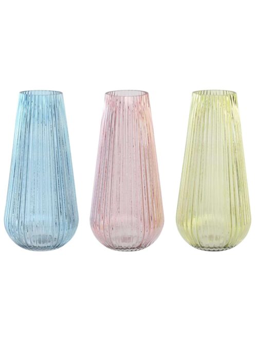 Vaso in Cristallo Azzurro Rosa Verde 14x14x30