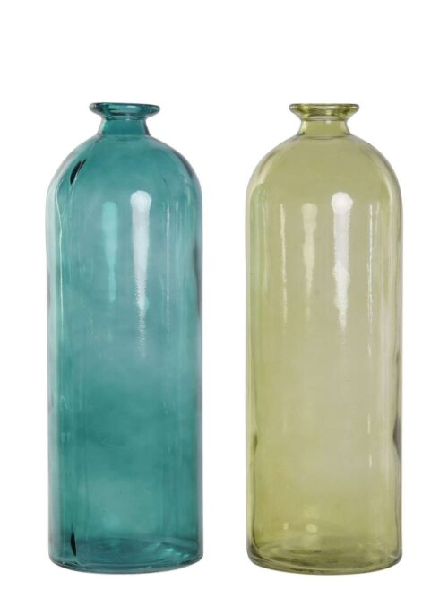 Giara in Vetro Riciclato Color Azzurro Verde h43