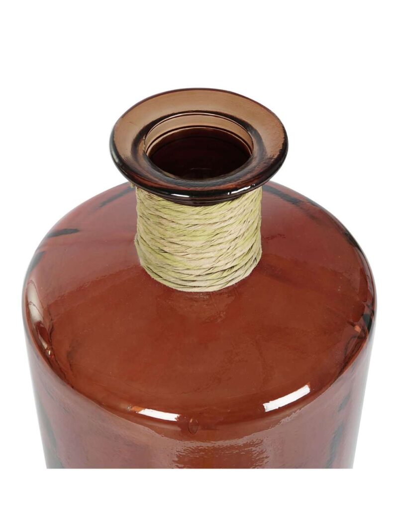 Giara In Vetro Riciclato Color Terracotta Con Corda