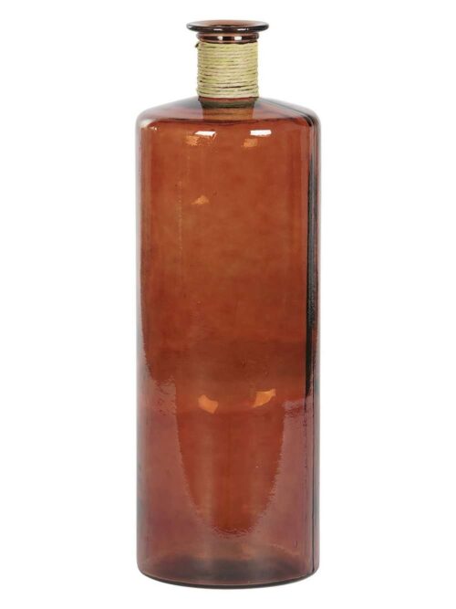 Giara in Vetro Riciclato Color Terracotta con Corda