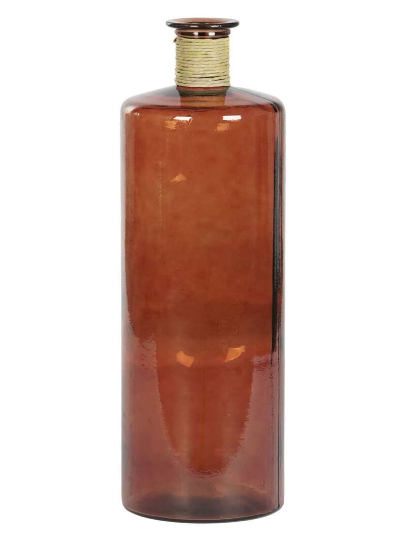 Giara In Vetro Riciclato Color Terracotta Con Corda