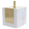 Lampada Da Tavolo Con Base Cubo Di Marmo E Paralume Bianco