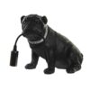 Lampada Cane Carlino Con Collare Di Strass In Resina