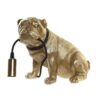 Lampada Cane Carlino Con Collare Di Strass In Resina
