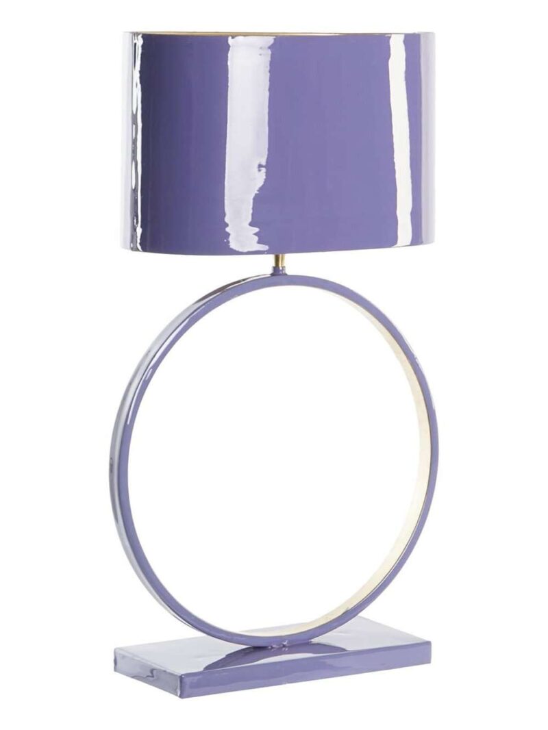 Lampada Da Tavolo In Metallo Con Paralume Lilla