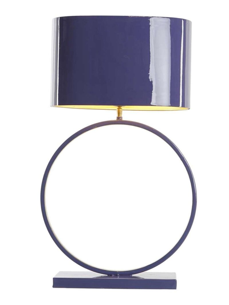 Lampada Da Tavolo In Metallo Con Paralume Lilla