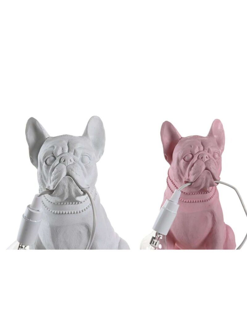 Lampada Tavolo Cane Bulldog In Resina Colorato
