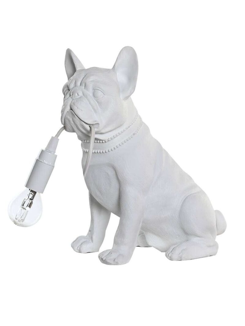 Lampada Tavolo Cane Bulldog In Resina Colorato