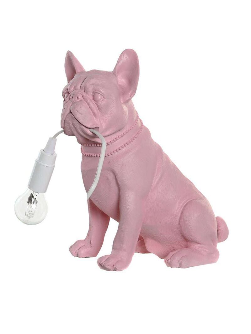 Lampada Tavolo Cane Bulldog In Resina Colorato