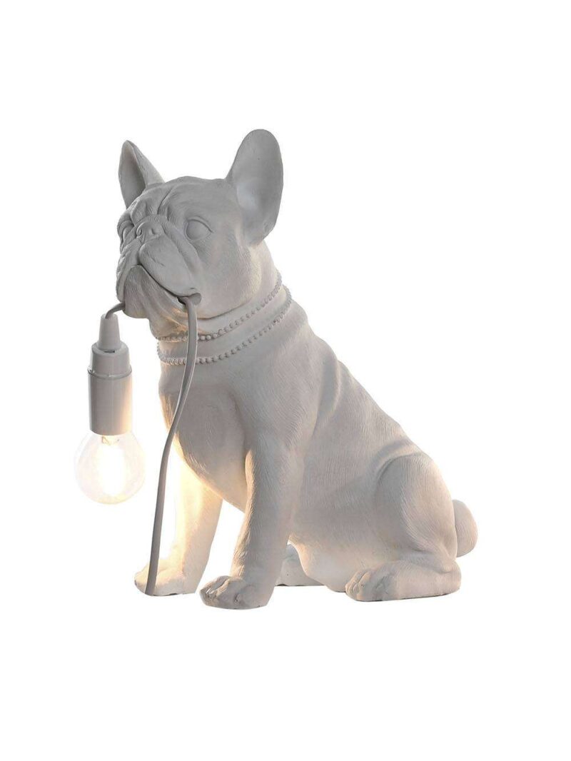 Lampada Tavolo Cane Bulldog In Resina Colorato