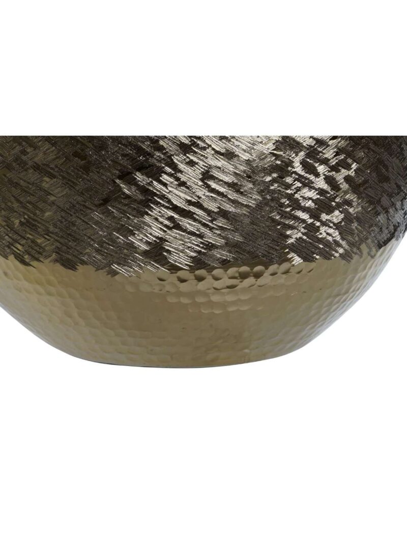 Vaso Rotondo In Alluminio Raschiato Argento