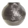 Vaso Rotondo In Alluminio Raschiato Argento