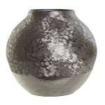 Vaso Rotondo in Alluminio Raschiato Argento