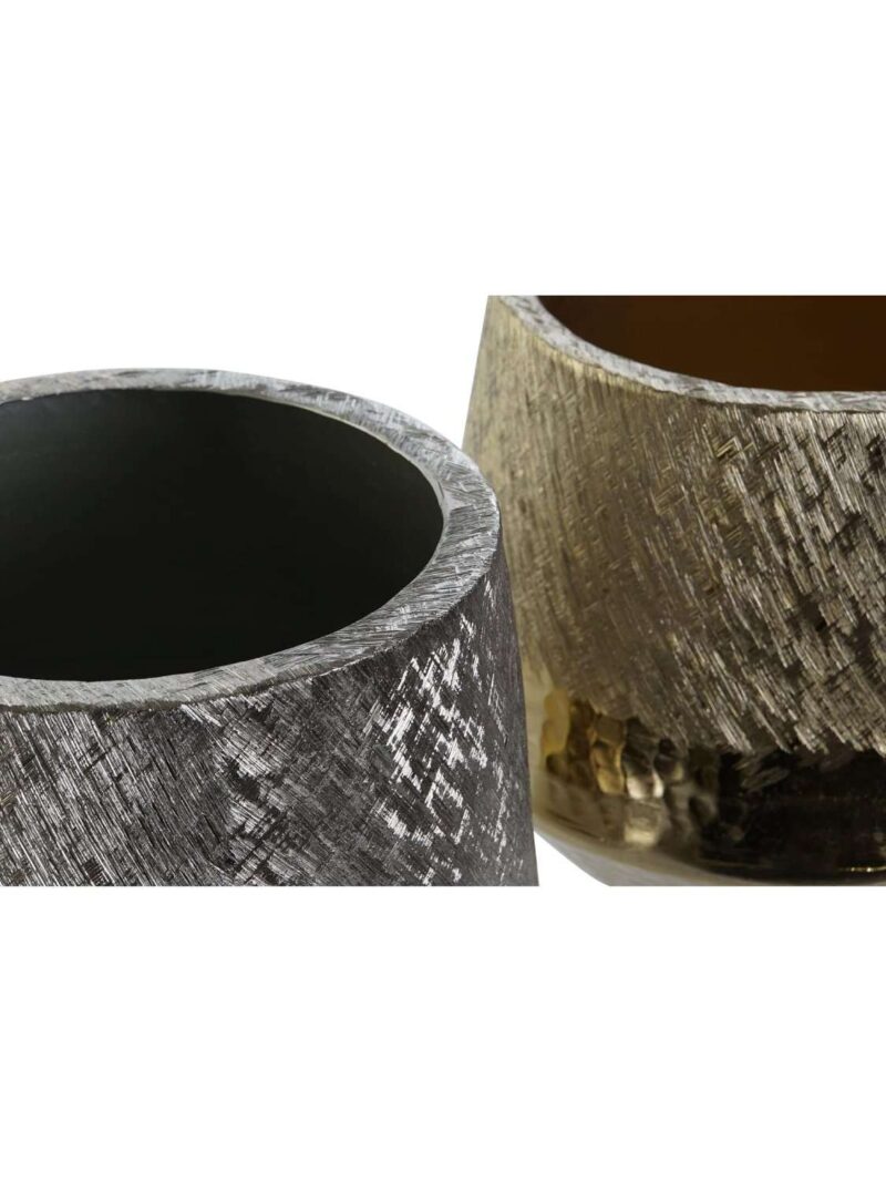 Vaso Centrotavola In Alluminio Raschiato