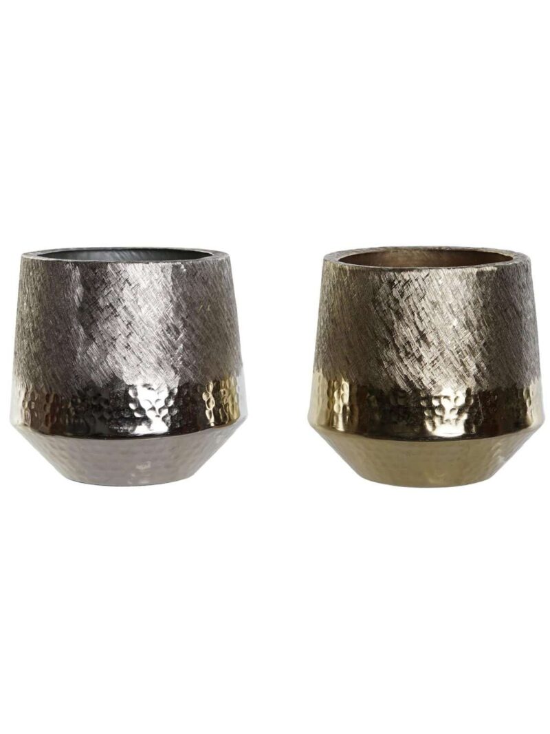 Vaso Centrotavola In Alluminio Raschiato