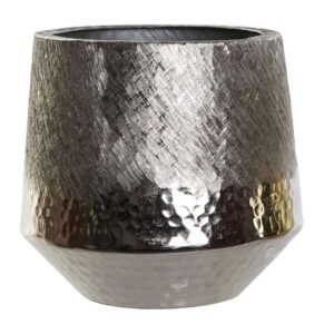 Vaso Centrotavola in Alluminio Raschiato argento